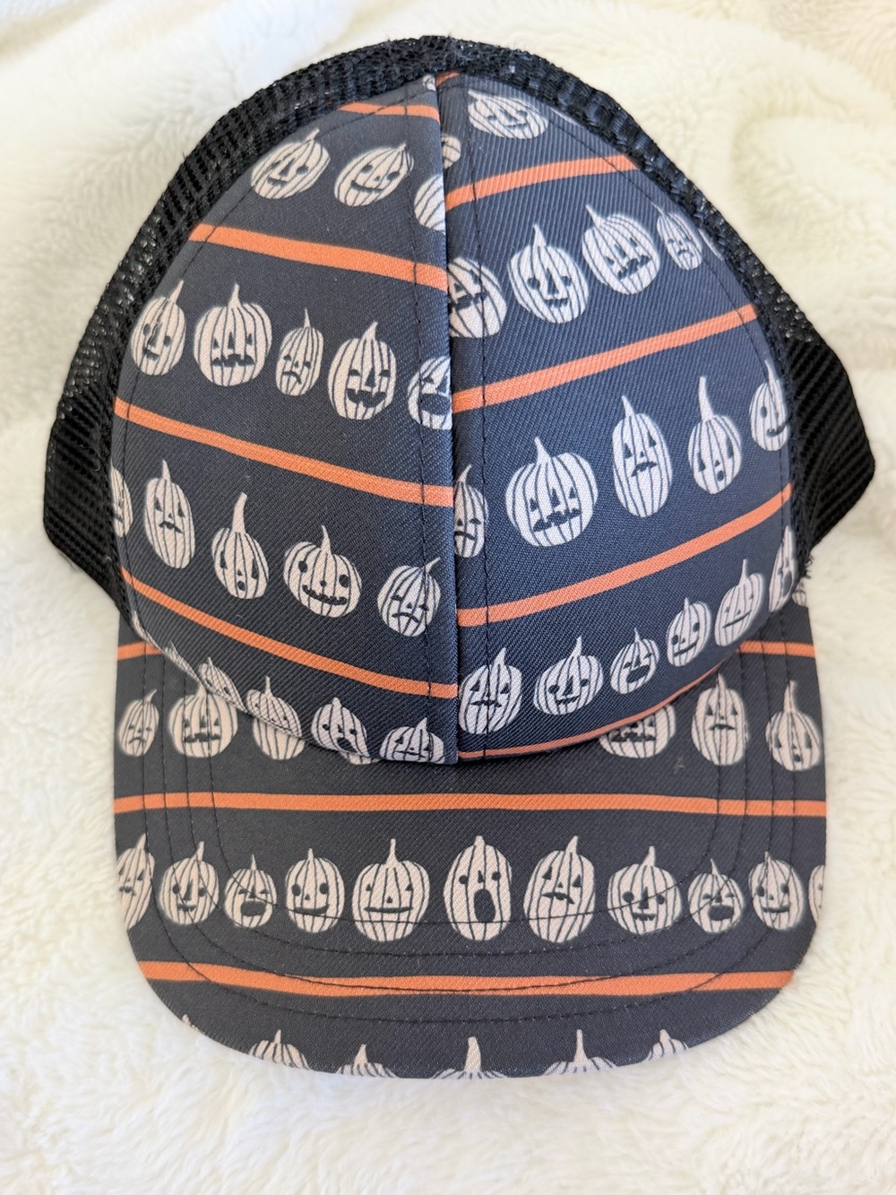 George Hats x Rags Collab Pumpkin Stripe Trucker Hat - Adult Size (5y+) 21"-23"